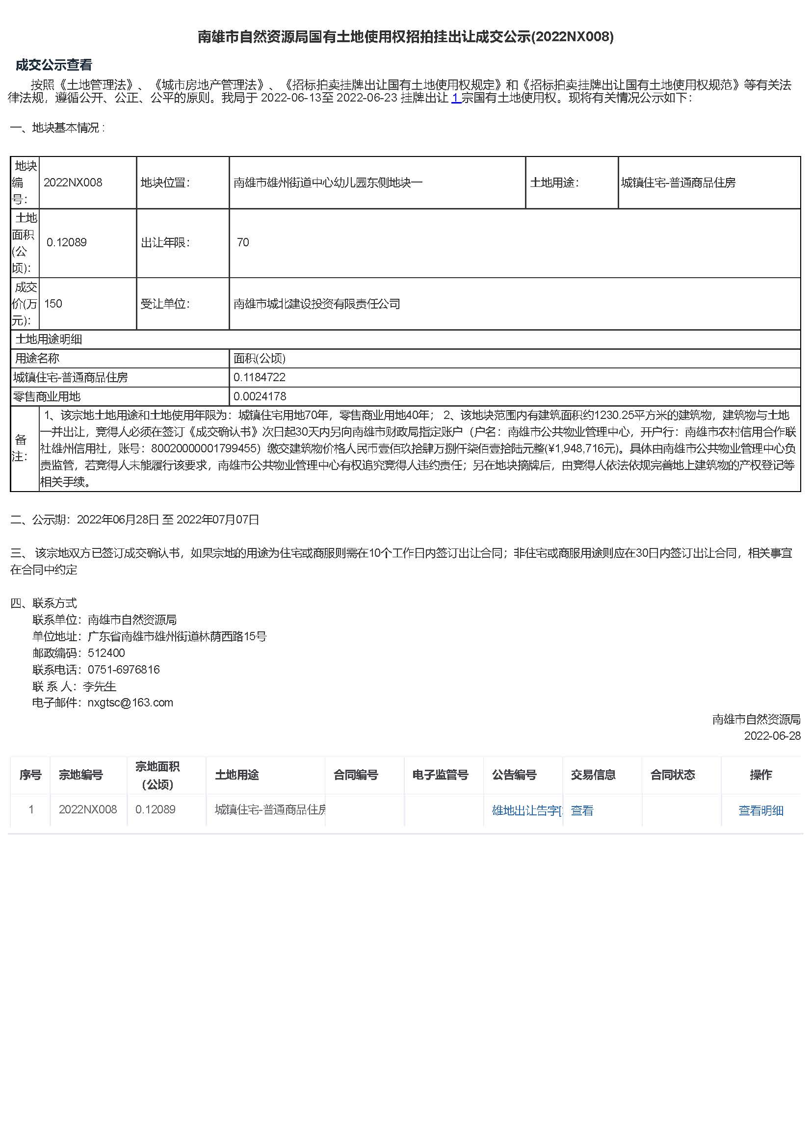 南雄市自然资源局国有土地使用权招拍挂出让成交公示（2022NX008）-南雄市雄州街道中心幼儿园东侧地块一.jpg