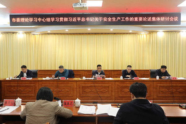 市委理论学习中心组专题学习“习近平总书记关于安全生产工作的重要论述”集体研讨会议召开